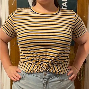Striped Crop top with a twist